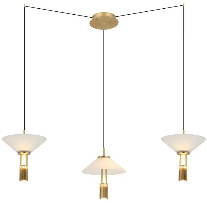 Lustra LED suspendata design modern decorativ Newy 3L aurie