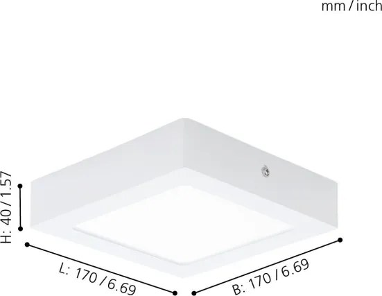 Eglo 94073 - Plafonieră LED FUEVA 1 LED/10,95W/230V