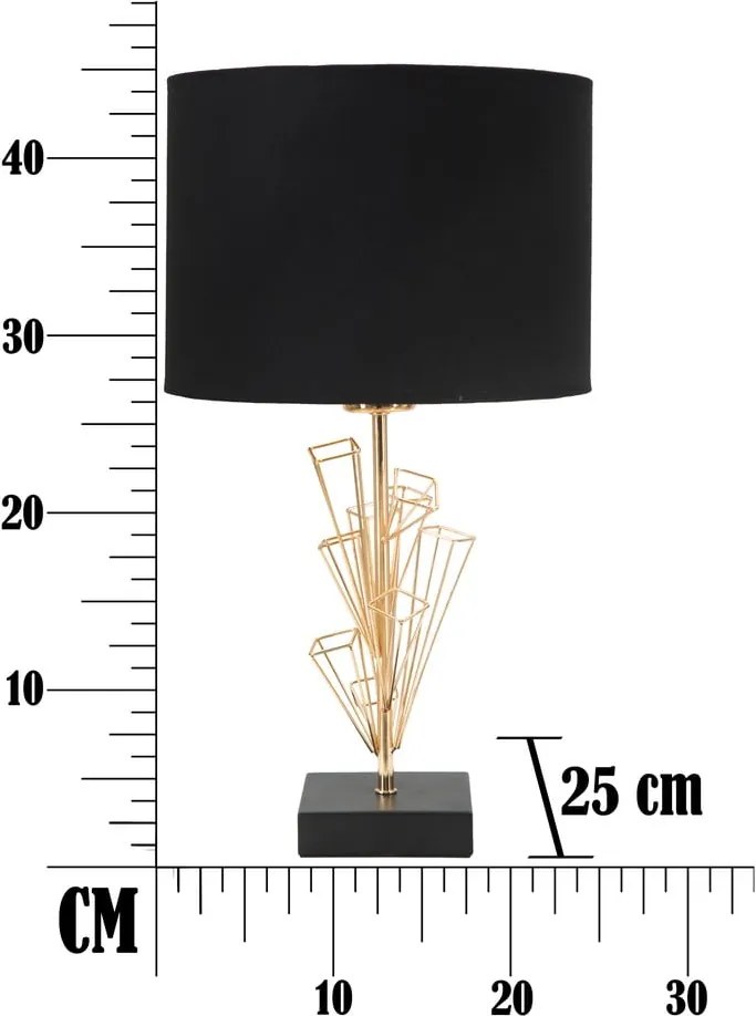Veioză Mauro Ferretti Glam Olig, înălțime 45 cm, negru-auriu