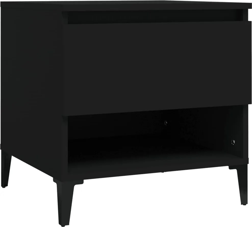 vidaXL Masă laterală, negru, 50x46x50 cm, lemn compozit