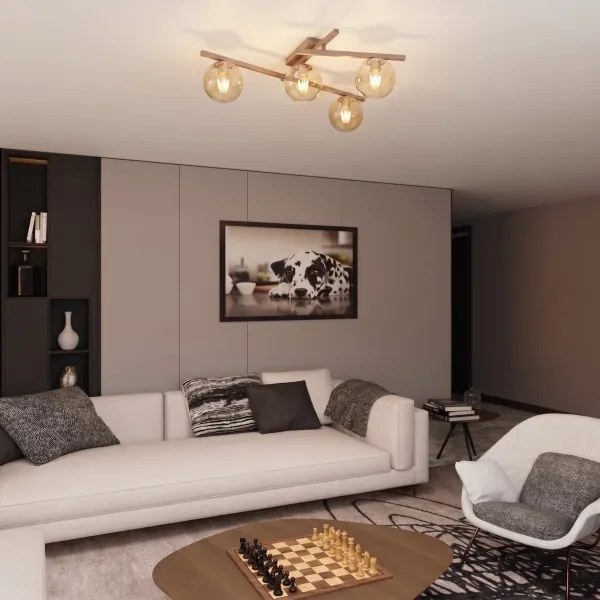 Plafonieră SMART 4xE14/10W/230V bej/fumuriu bej