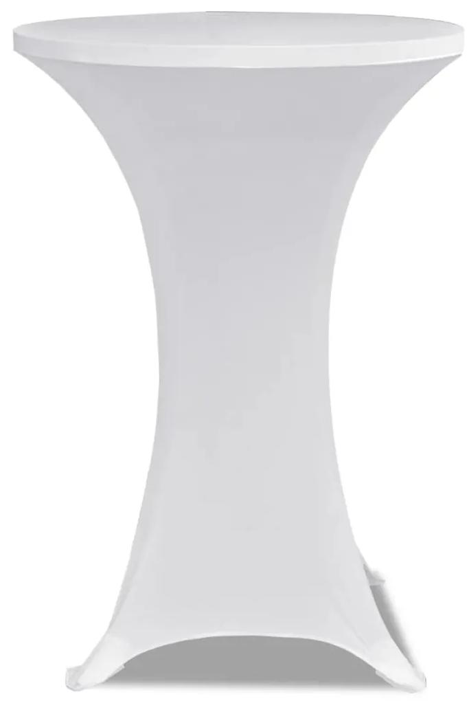 Husa de masa cu picior O80 cm, 2 buc., alb, elastic 2, Alb, 80 cm