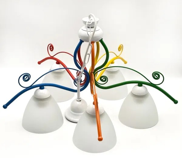 Lustră pe lanț RETRO 5xE27/60W/230V alb/colorat