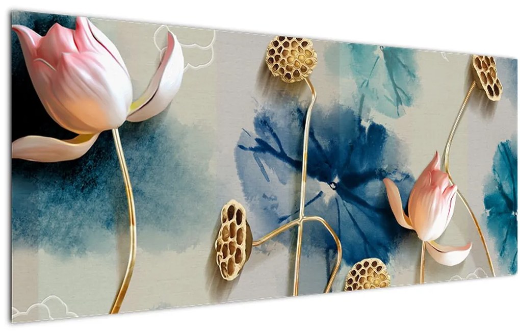 Tablou cu flori (120x50 cm)