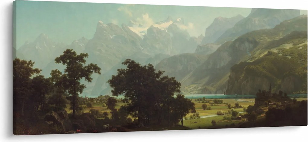 Tablou - Albert Bierstadt, Lake Lucerne, reproducere (120x50 cm)