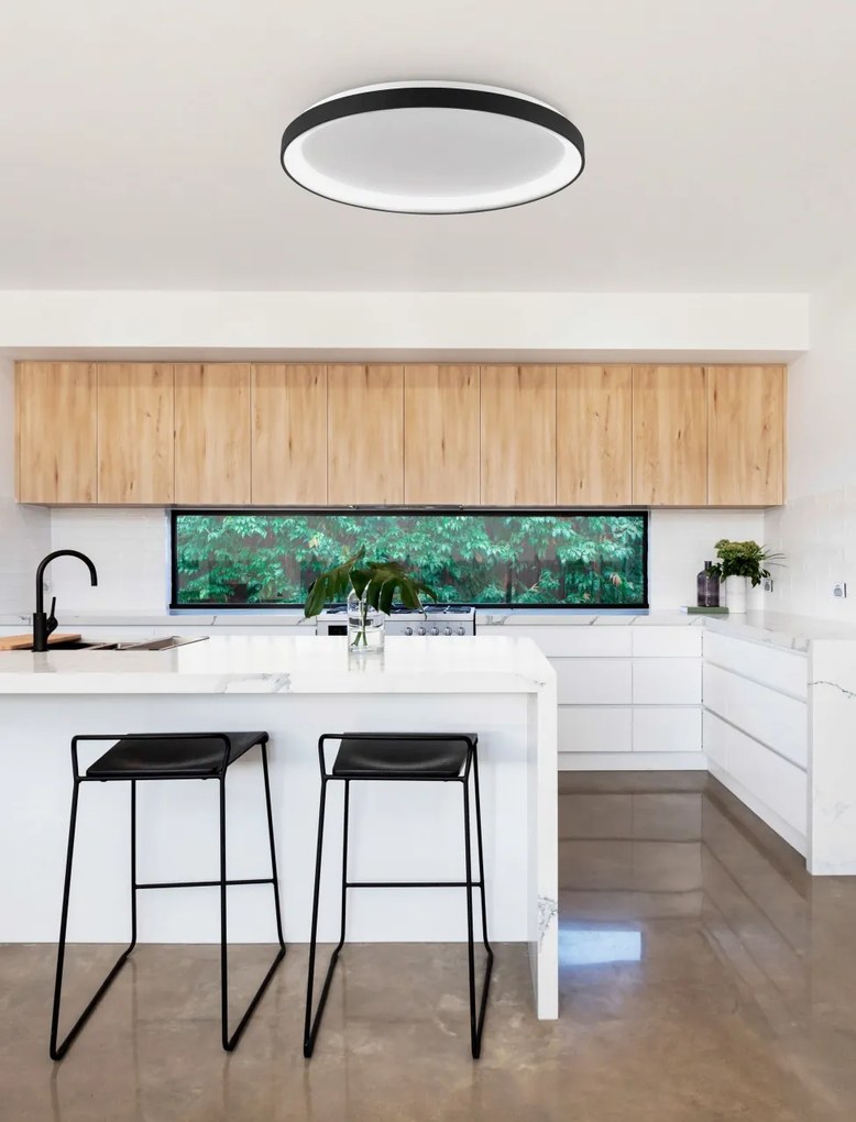 Plafoniera LED moderna design slim 38cm PERTINO negru NVL-9853672