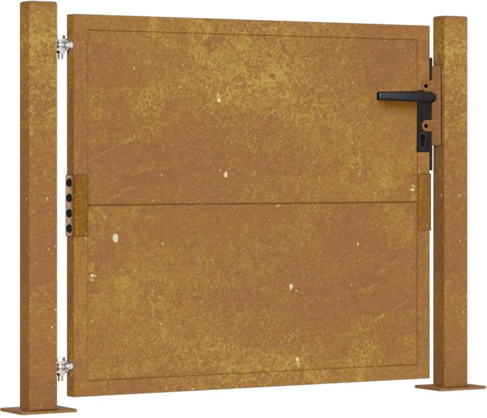 vidaXL Poartă de grădină 100x75 cm, oțel Corten