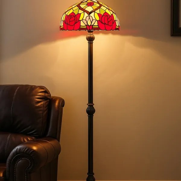 Brilagi - Lampadar Tiffany cu vitralii GARLAN 2xE27/60W/230V