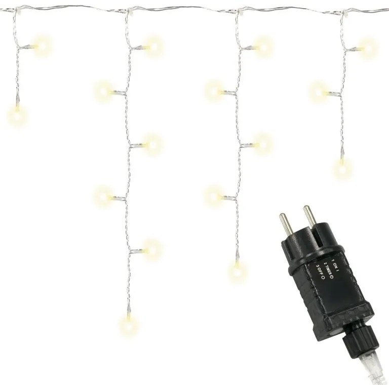 Lumină de ploaie de Crăciun - 4 m, 200 LED-uri, alb cald