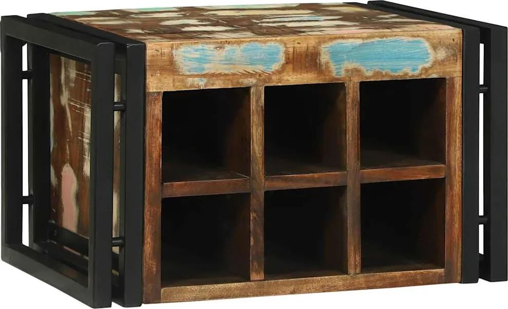 vidaXL Raft pentru vin 2 pcs 46 x 35 x 27,5 cm Lemn recuperat masiv