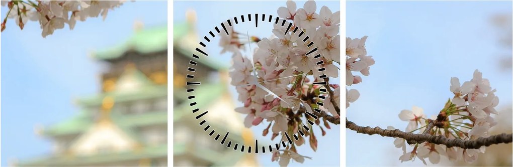 Tablou - Sakura (cu ceas) (90x30 cm)