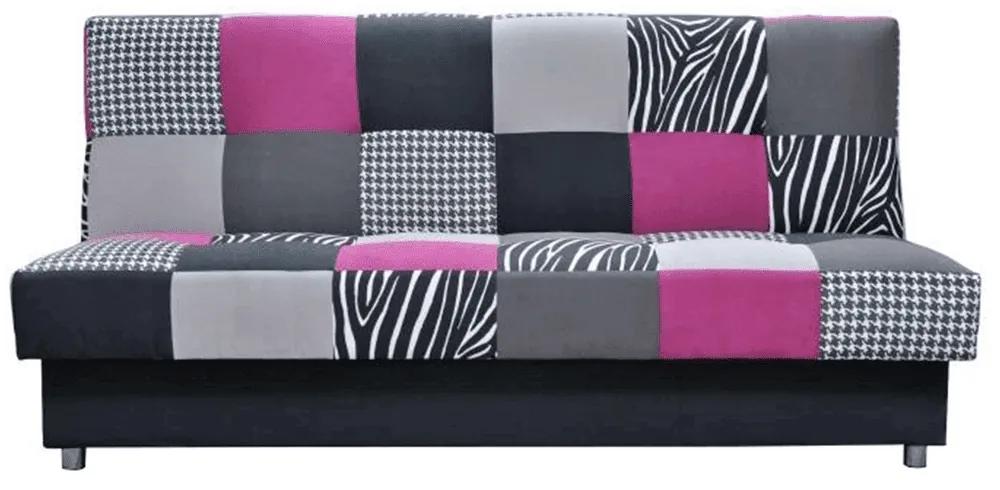 Canapea Alabama 195 cm textil roz si gri si neagra