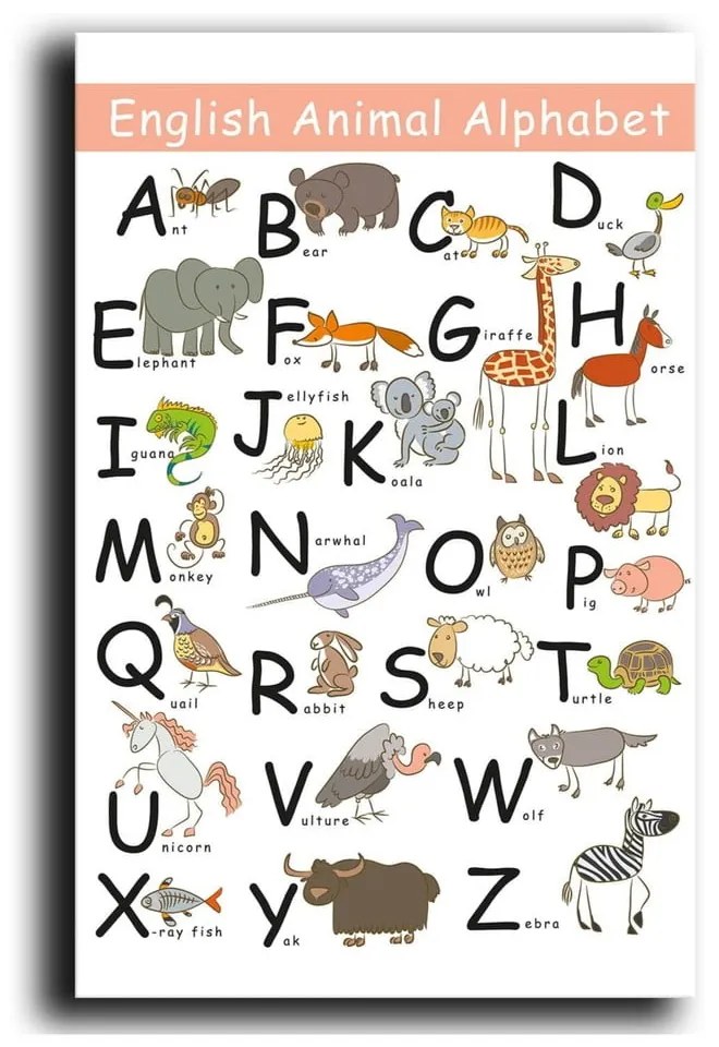 Tablou pentru copii 45x70 cm Alphabet – Wallity