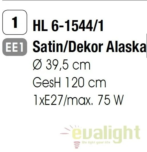 Pendul stil modern Cone HL 6-1544/1 satin/Dekor Alaska OR