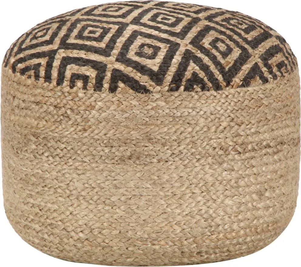 vidaXL Taburet lucrat manual, negru, 45 x 30 cm, iută