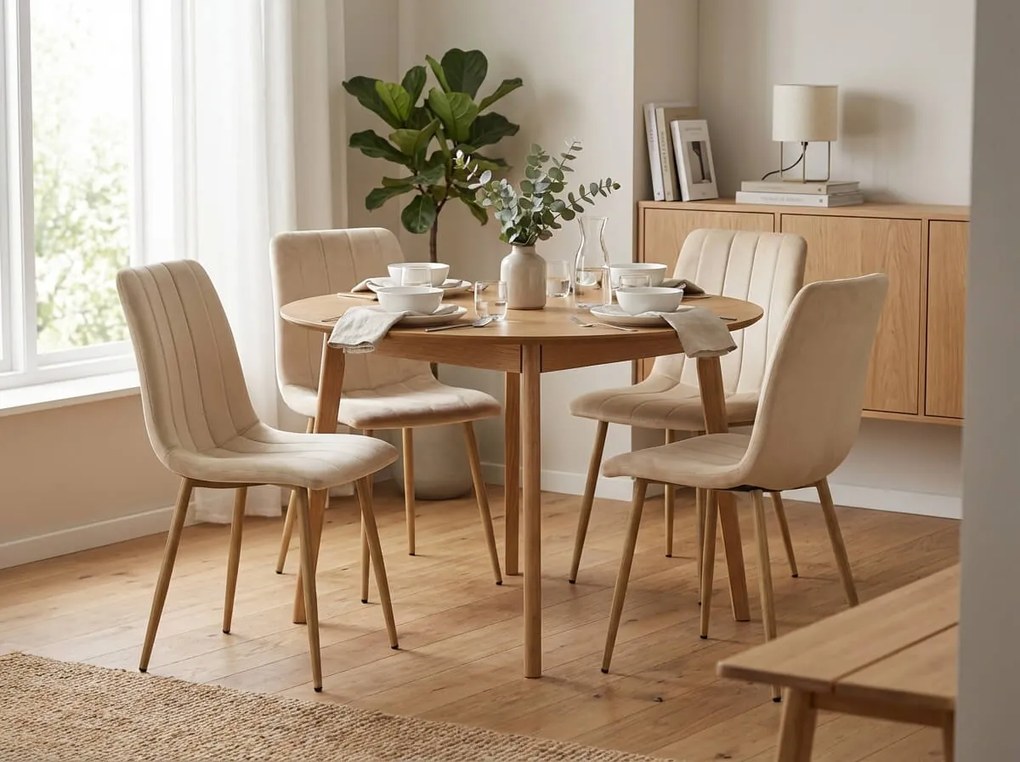 Scaun de catifea crem LAVA BUTTER CREAM