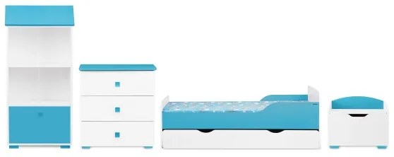 Comodă PABIS 87x83 cm alb/albastru