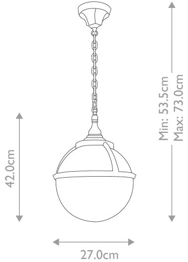 Lustră pe lanț de exterior Elstead GLENBEIGH-CHAIN GLENBEIGH 1xE27/60W/230V IP44