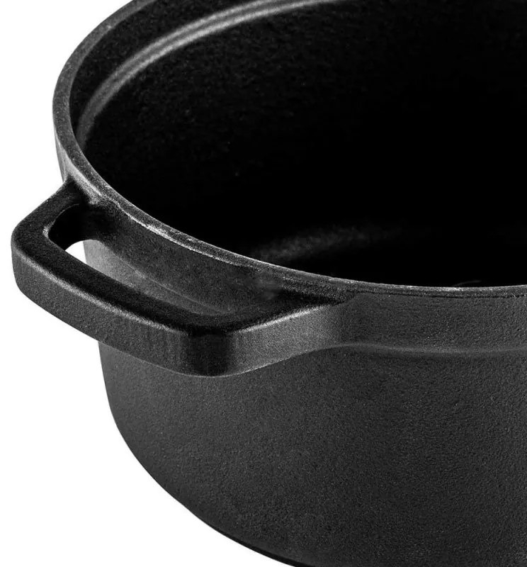 Cratita din fonta Muhler Tika MR-2048CI, 20x10 cm, 2 L, Inductie, Negru