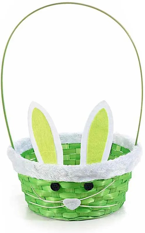 Cos bambus verde decor Iepuras Paste Ø 23 cm x 21 h