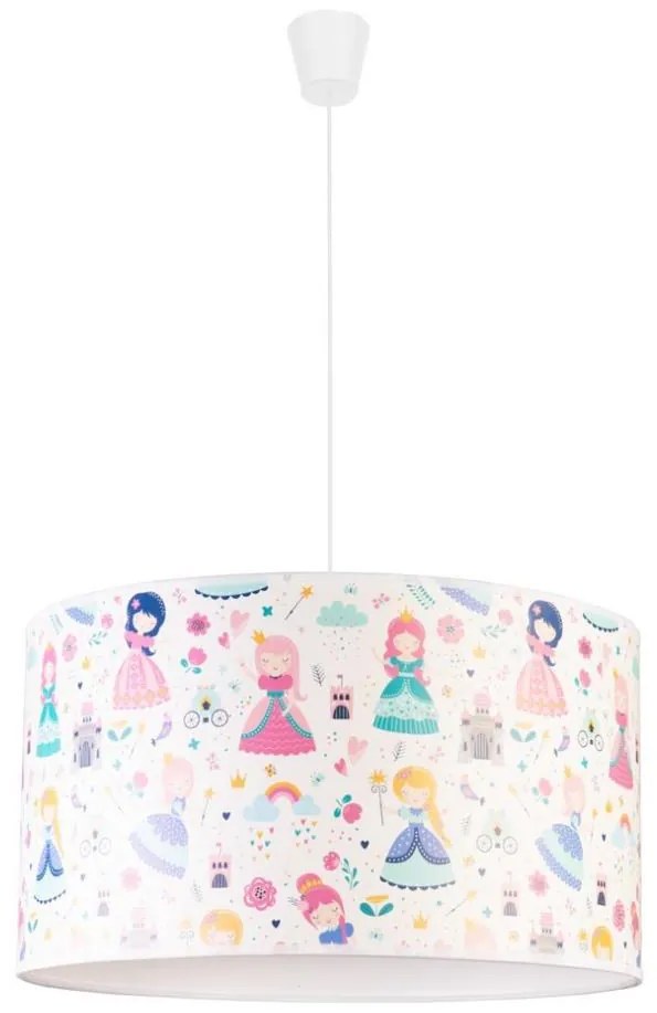 Lustră pe cablu pentru copii PRINT Duolla M 1xE27/40W/230V d. 35 cm prințese