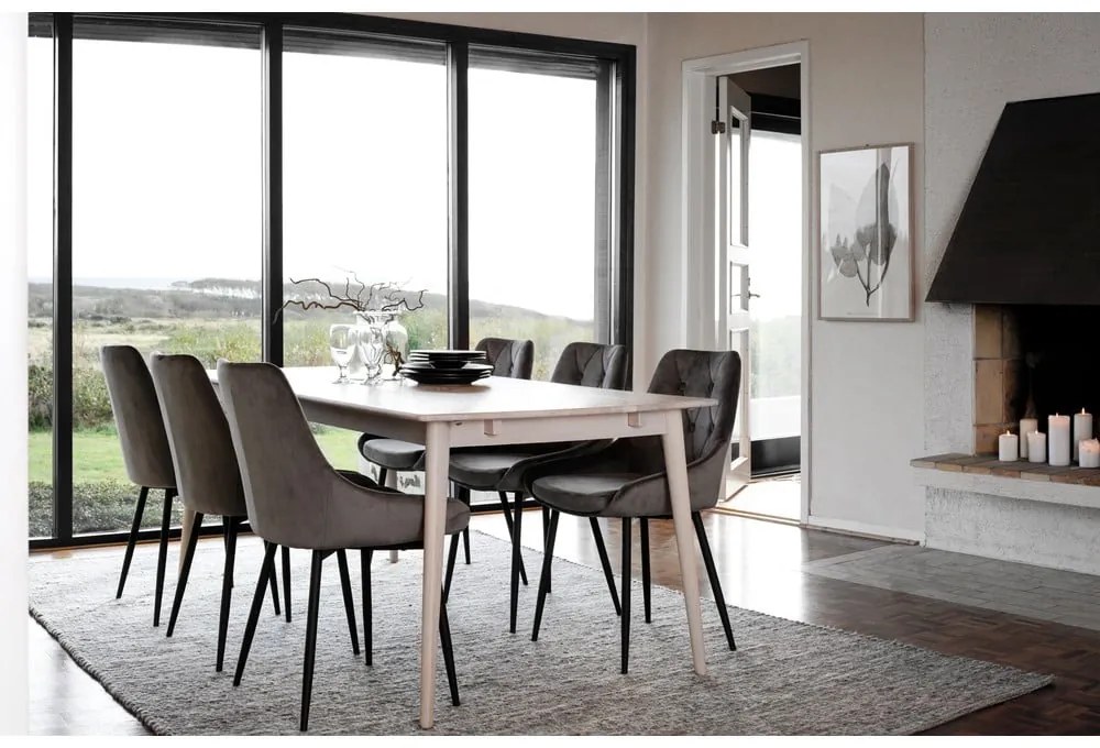 Masă de dining extensibilă din lemn masiv de stejar 180x90 cm Tyler - Rowico