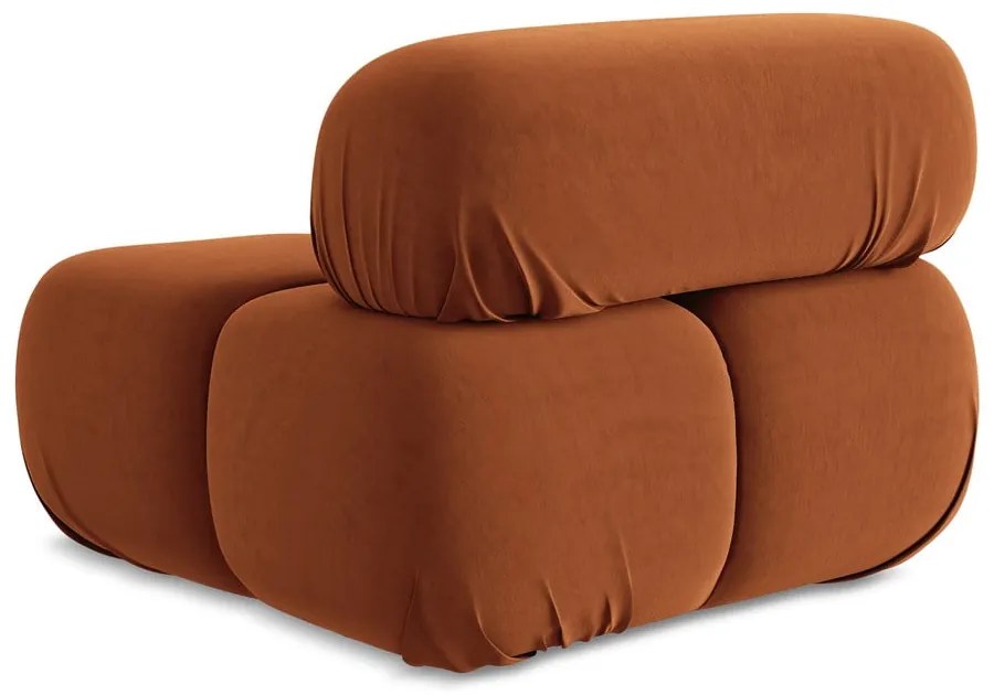 Modul pentru canapea modulară portocaliu cu tapițerie din catifea (de mijloc) Lokua – Makamii