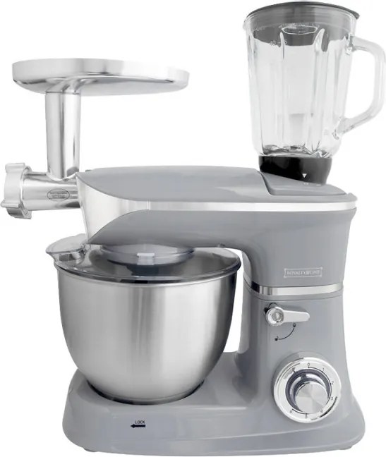 Robot de bucatarie 3in1 Royalty Line RL-PKM1900, 7BG, 1900W, 6.5 Litri, Blender, Mixer Planetar, Tocator, Argintiu