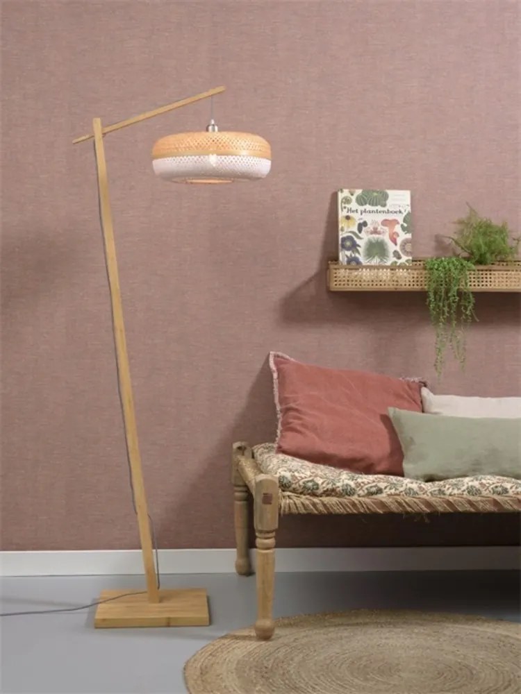 Lampadar eco din bambus Palawan natur/ alb, 40x15cm