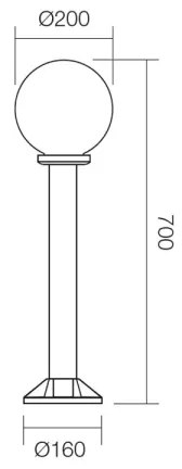Redo 9769 - Lampă exterior SFERA 1xE27/28W/230V IP44
