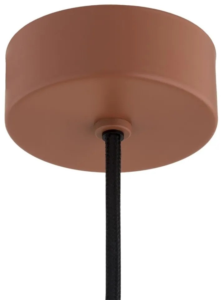 Lustra suspendata din Sticla, Roz Opac, Metal, Teracota, SACRAMENTO