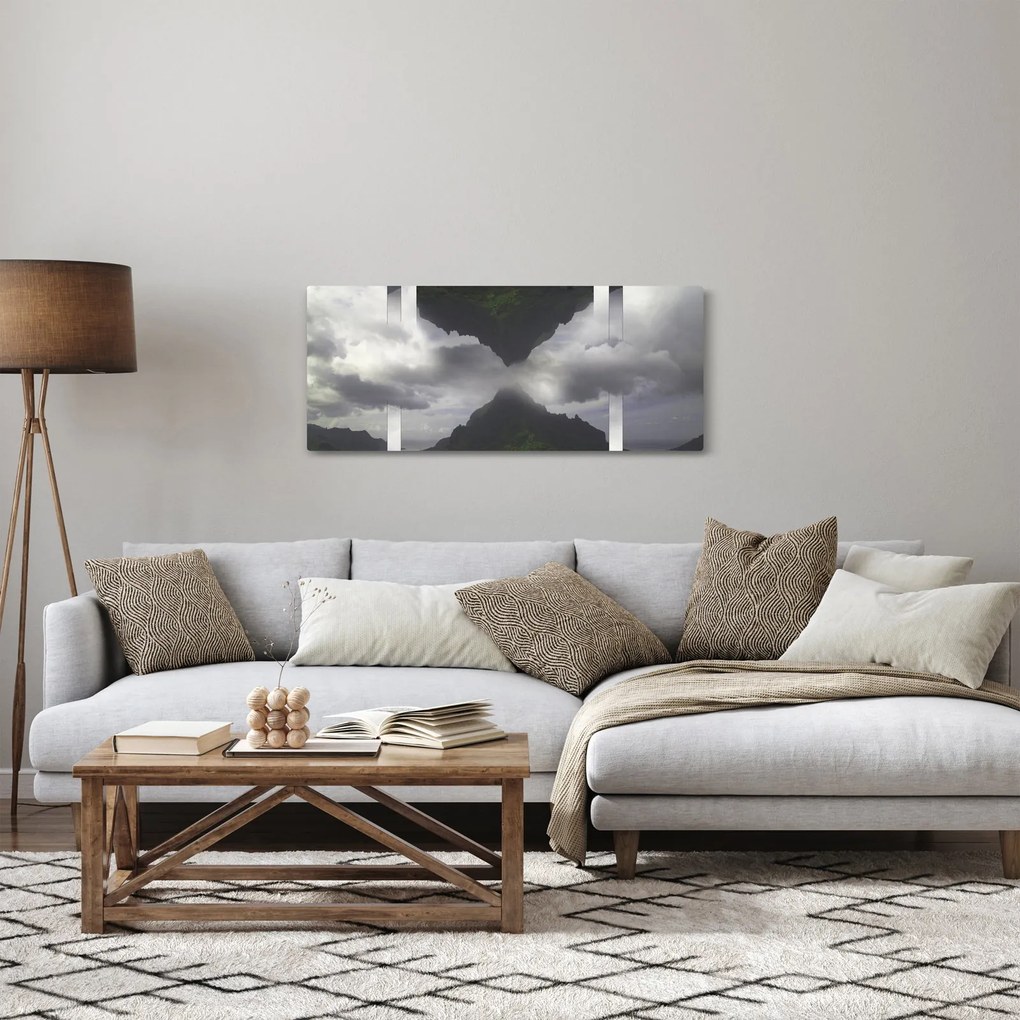Tablou - Munții din Islanda, colaj geometric (120x50 cm)