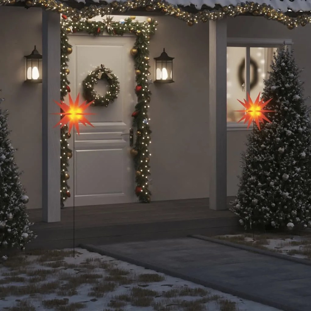 Lumini de Craciun cu LED tarus, 3 buc., rosu, 57 cm, pliabil