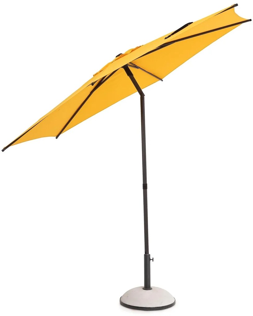 Umbrela pentru gradina / terasa Samba, Bizzotto, Ø 270 cm, stalp Ø 38 mm, otel/poliester, galben mimosa