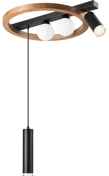 Lustră pe cablu OTIS 2xG9/5W/230V + 2xE27/15W/230V stejar