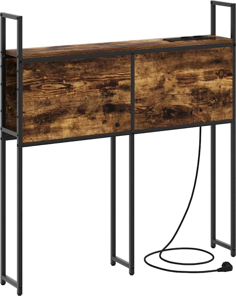 vidaXL Tăblie de Depozitare cu Stație de Încărcare Stejar afumat