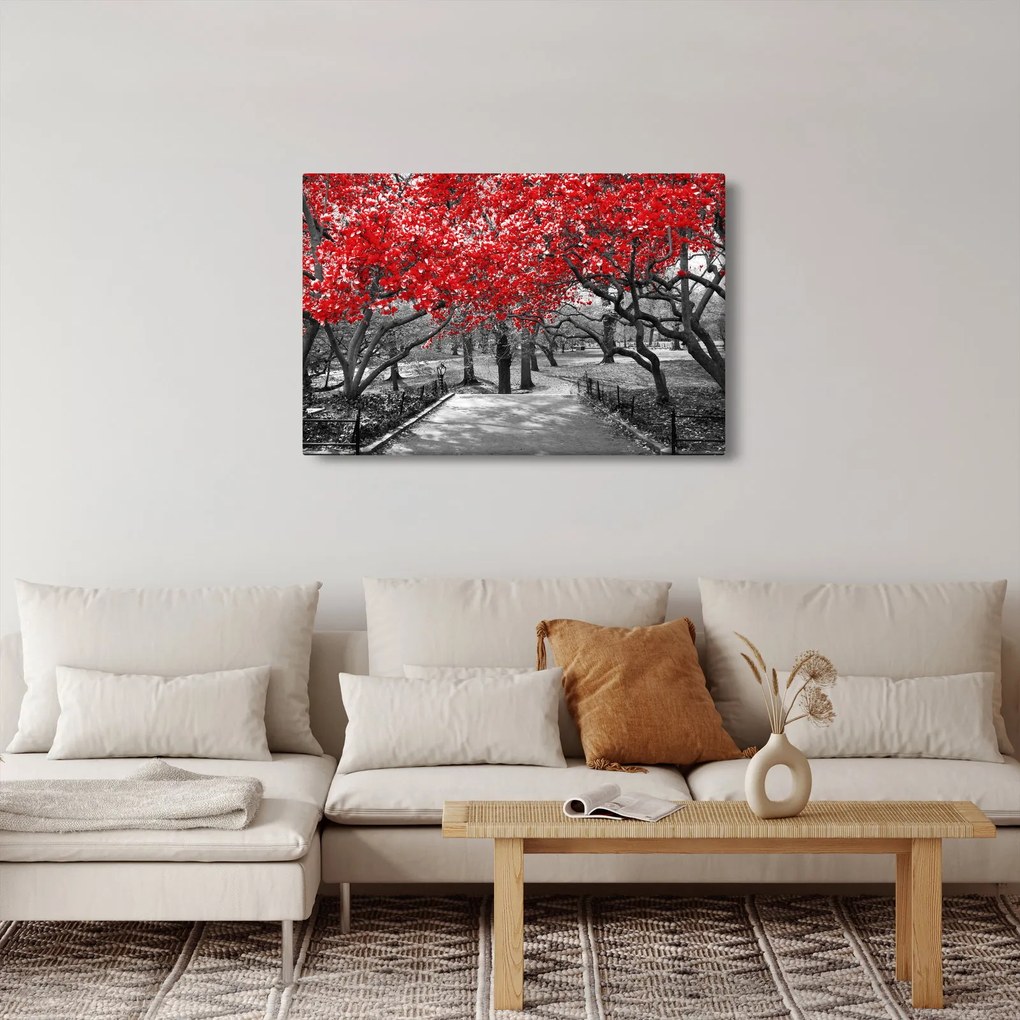 Tablou - Copaci roșii, Central Park, New York (90x60 cm)
