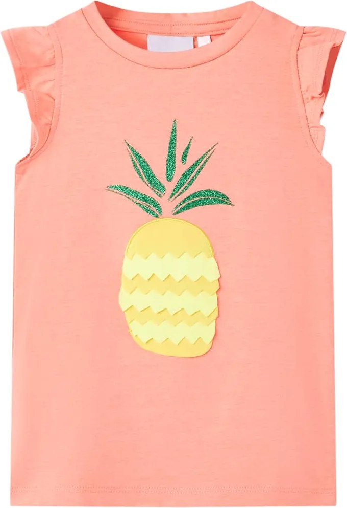 vidaXL Tricou pentru copii, corai neon, 140