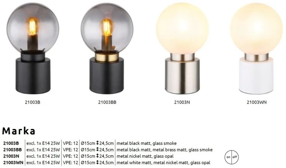 Veioza, lampa de masa design modern Marka alb, nichel, opal