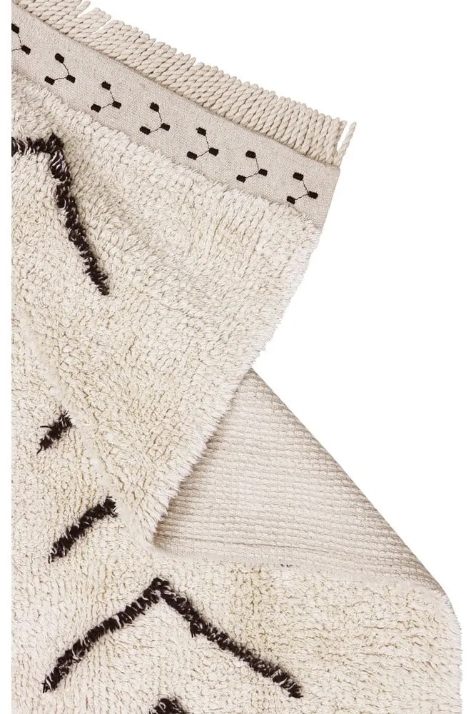 Covor crem lavabil/țesut manual din bumbac 170x240 cm Bereber Rhombs – Lorena Canals