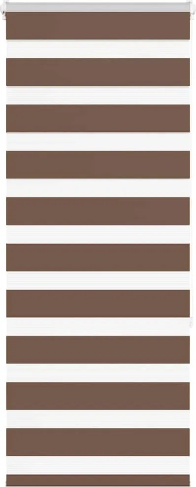 vidaXL Jaluzea tip zebra maro lățime țesătură 50,9 cm poliester