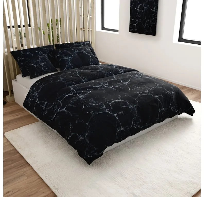 Lenjerie de pat din microfibra TEMPESTA negru Dimensiune lenjerie de pat: 2 buc 70 x 90 cm | 200 x 220 cm