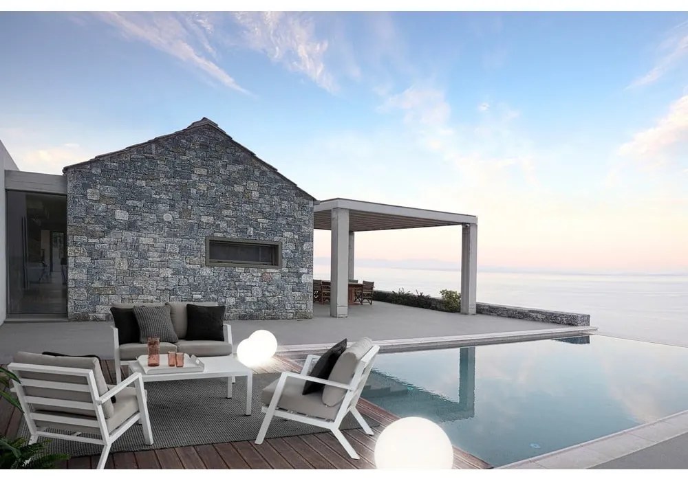 Set mobilier de grădină alb din aluminiu pentru 4 persoane Harley – Bizzotto