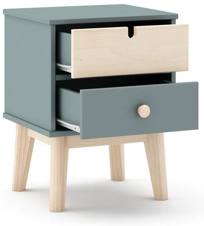 Noptieră de copii verde prăfuit Estefania – Marckeric