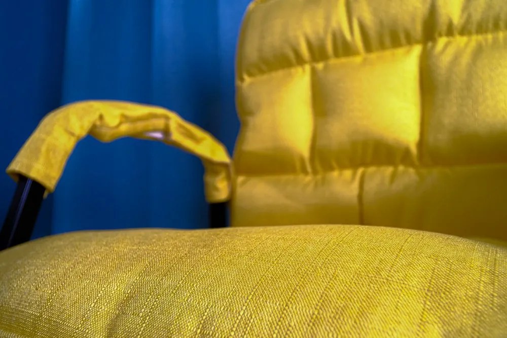 Fotoliu cu suport pentru picioare Yellow Perfetto