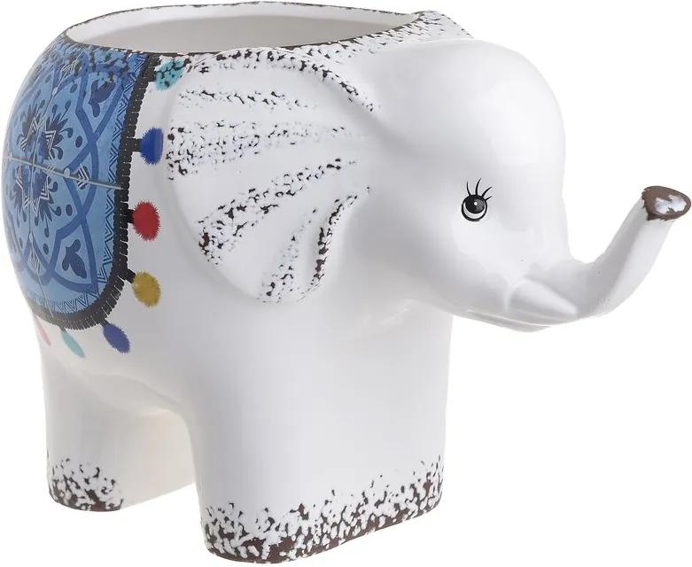 Elly Suport ghiveci elefant, Ceramica, Alb