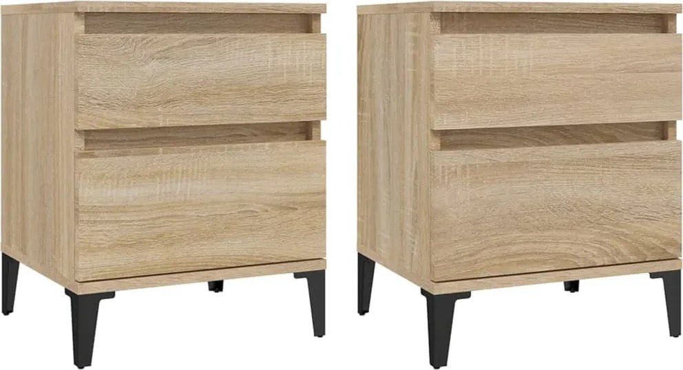 vidaXL Noptiere, 2 buc., stejar sonoma, 40x35x50 cm