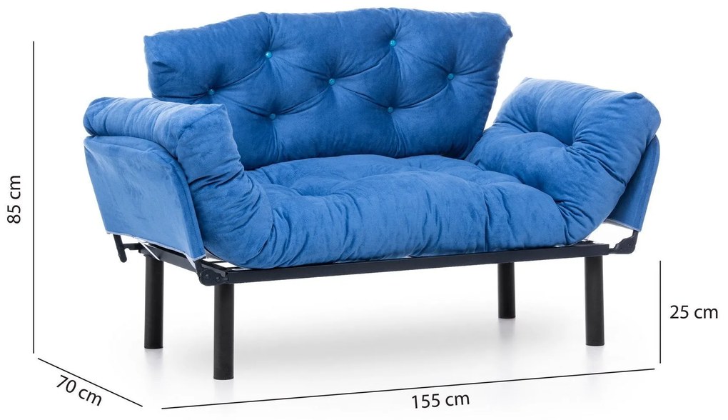Canapea extensibila cu 2 Locuri Mocca, 155 x 85 x 73 cm
