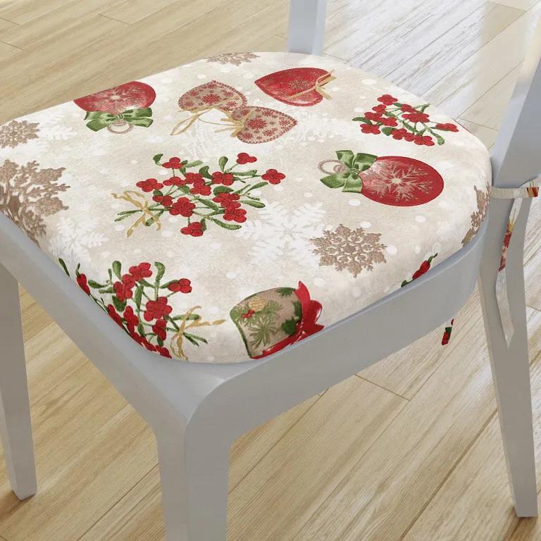 Goldea pernă pentru scaun rotundă decorativă de crăciun 39x37cm - verona - model 492 39 x 37 cm