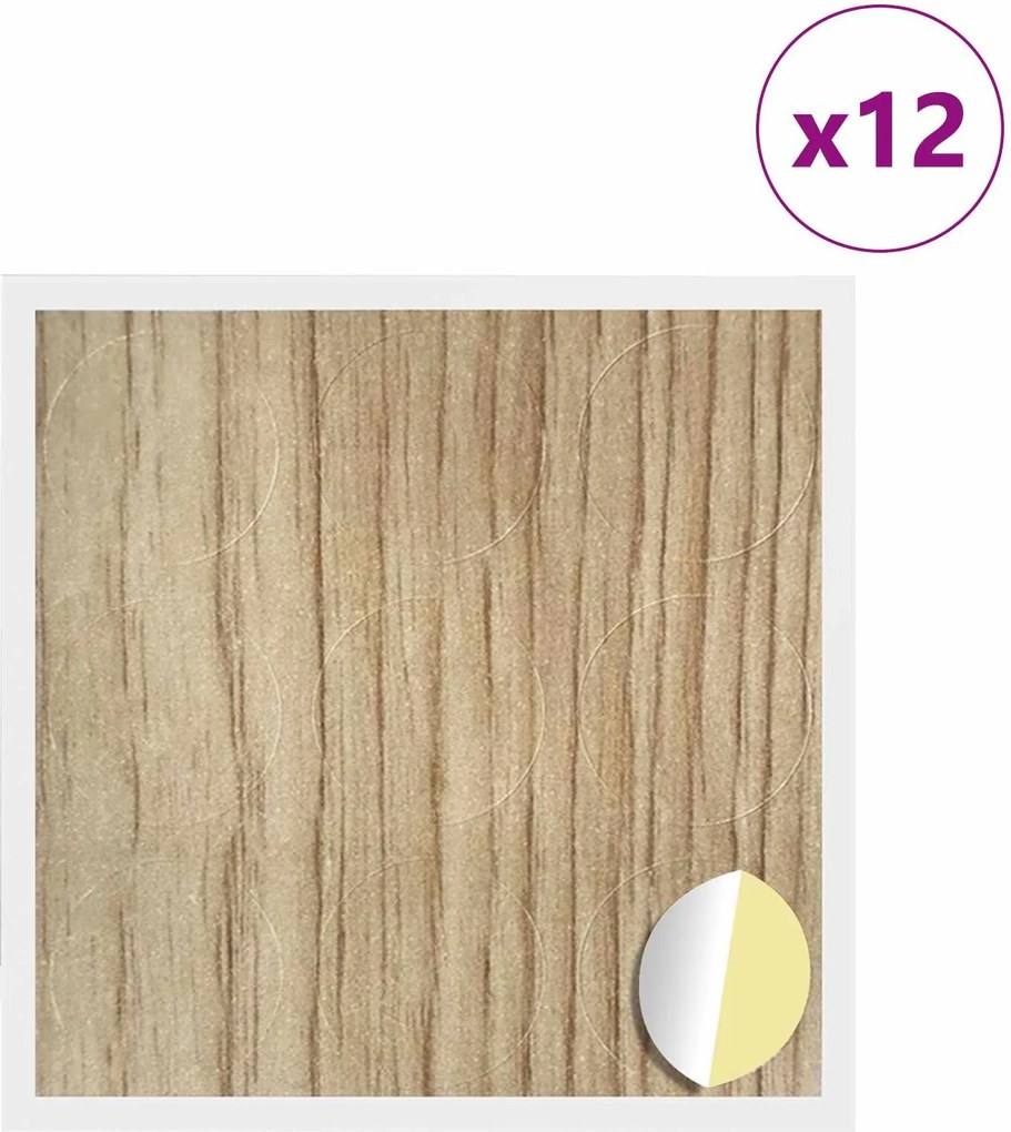 vidaXL Copertă autocolantă pentru șuruburi 12 pcs Stejar Artizanal